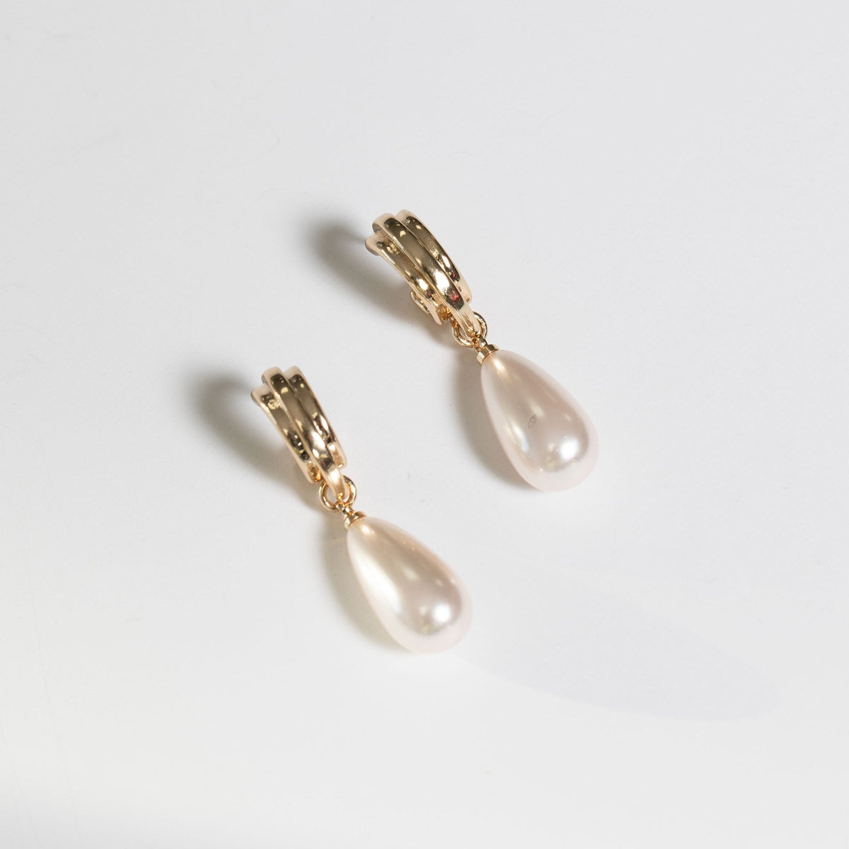 Jon Richard Gold Plated Vintage Inspired Pearl Hoop Earrings