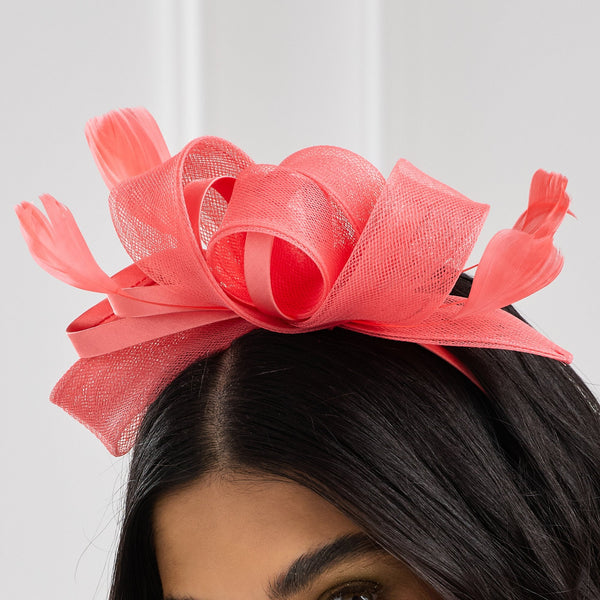 Jon Richard Coral Medium Fascinator Headband