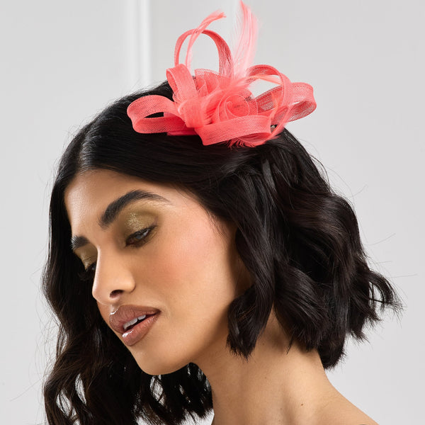 Jon Richard Coral Small Fascinator Clip