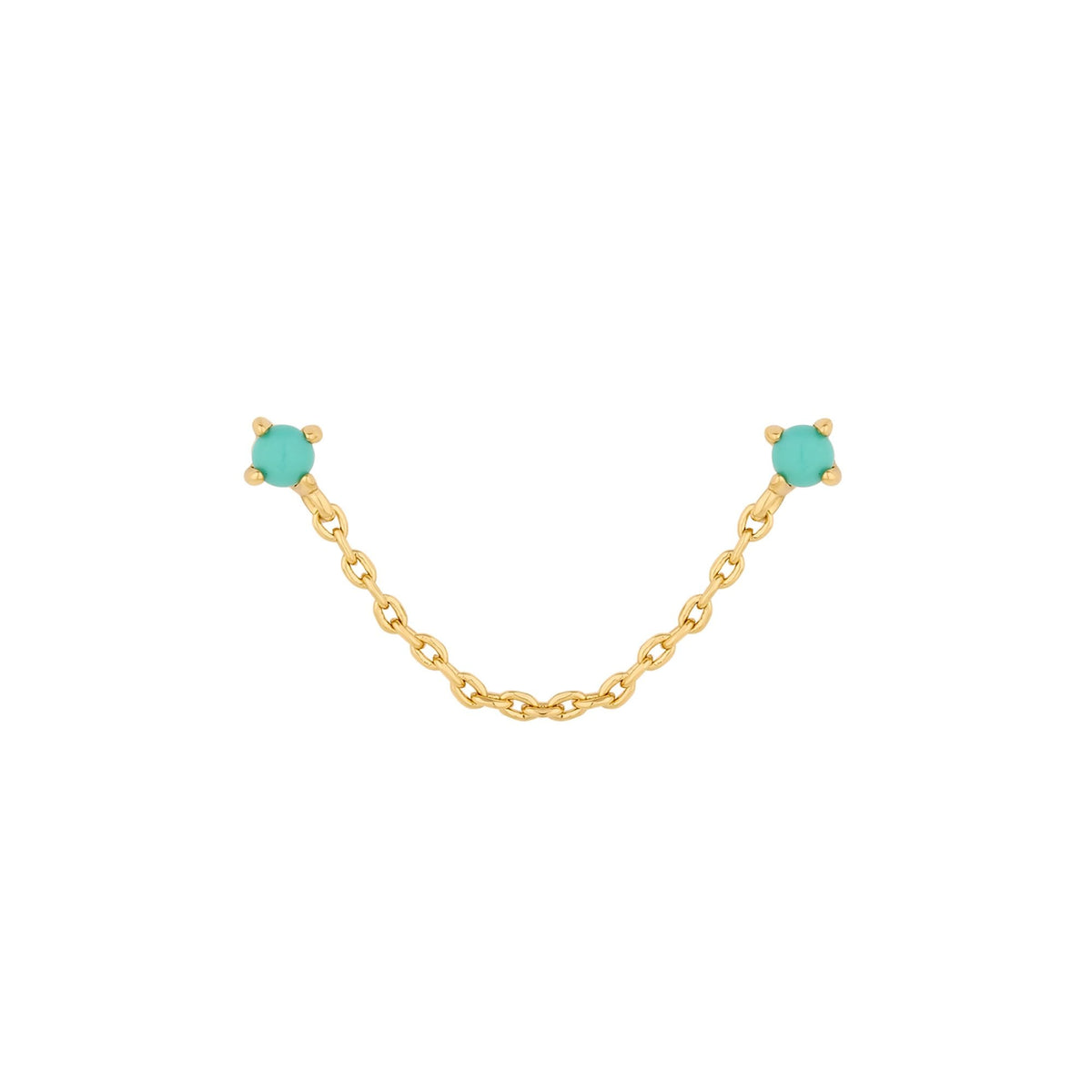 Inicio 14K Real Gold Plated Recycled Chain Drop Stud Earrings - Gift Pouch