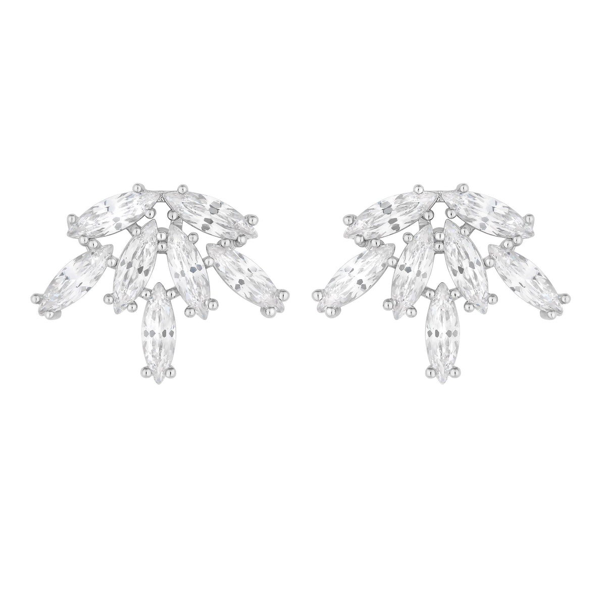 Jon Richard Rhodium Plated Cubic Zirconia Starburst Earrings