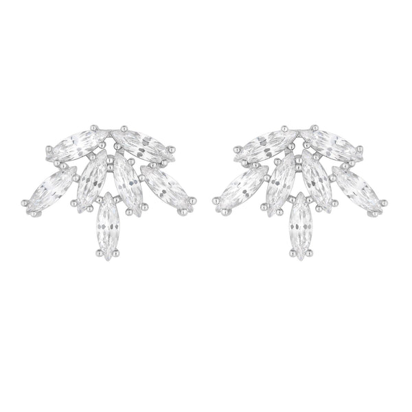 Jon Richard Rhodium Plated Cubic Zirconia Starburst Earrings