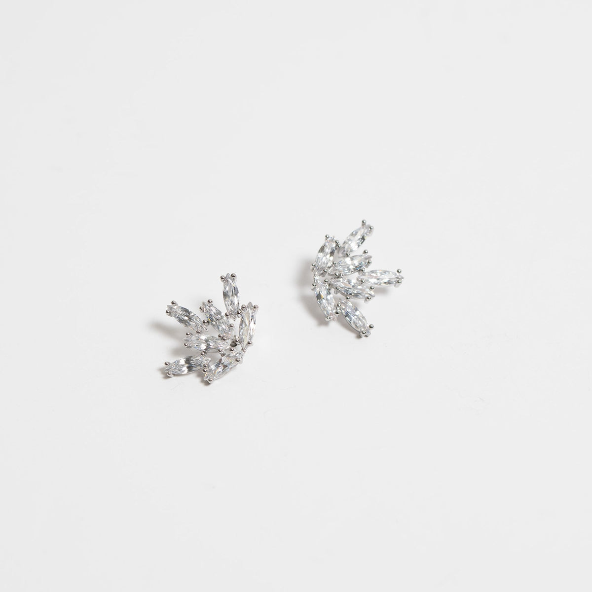 Jon Richard Rhodium Plated Cubic Zirconia Starburst Earrings
