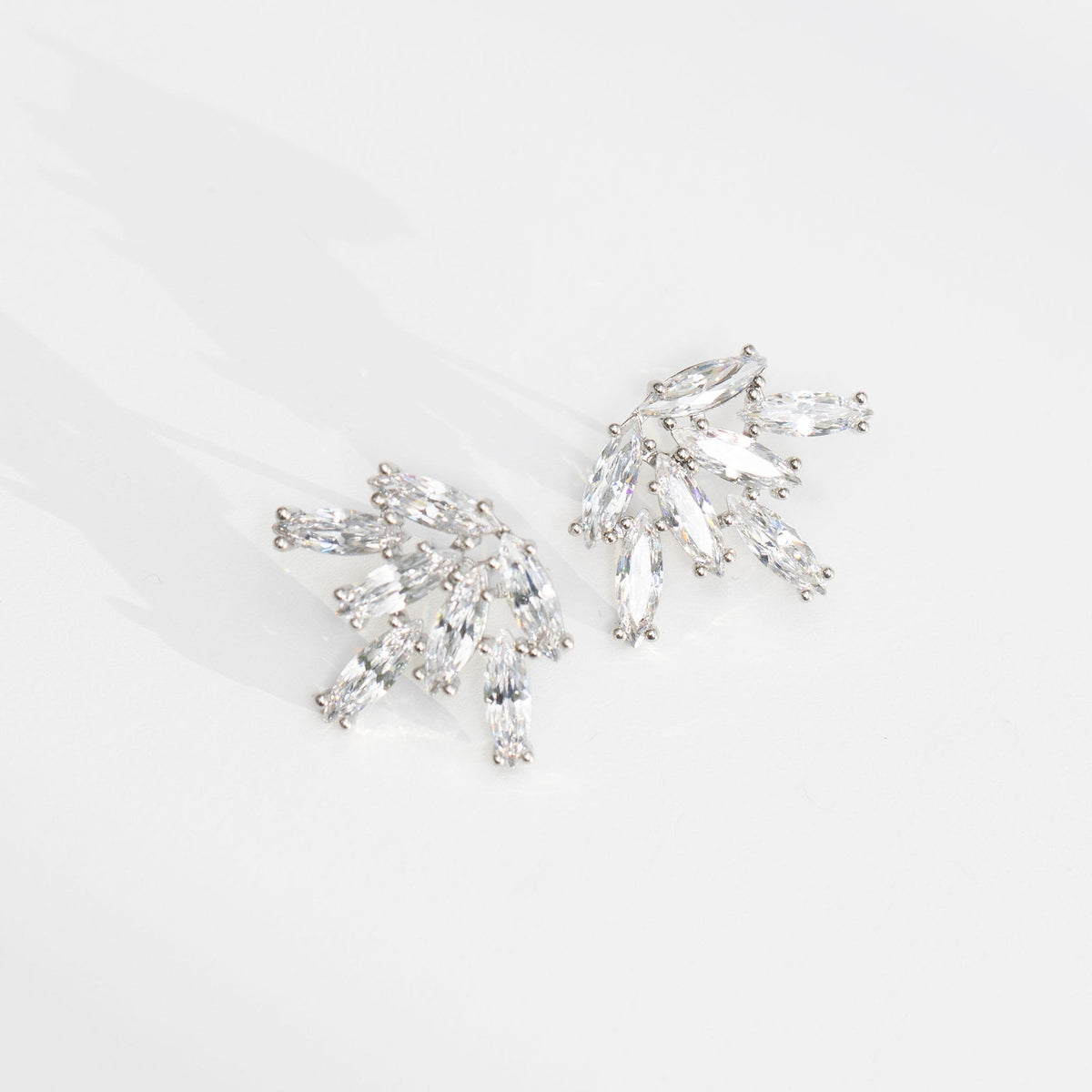 Jon Richard Rhodium Plated Cubic Zirconia Starburst Earrings