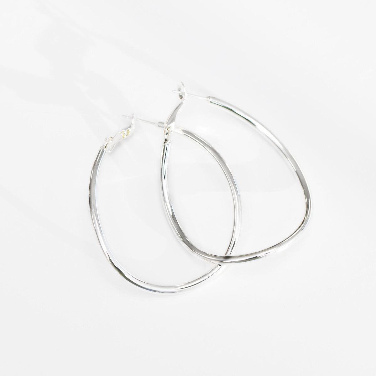 Jon Richard Silver Plated Stainless Steel Large Twist Hoop Earrings