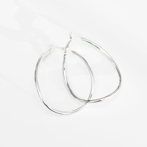 Jon Richard Silver Plated Stainless Steel Large Twist Hoop Earrings