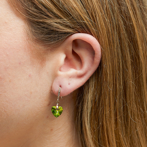 Jon Richard Gold Plated Green Heart Earrings