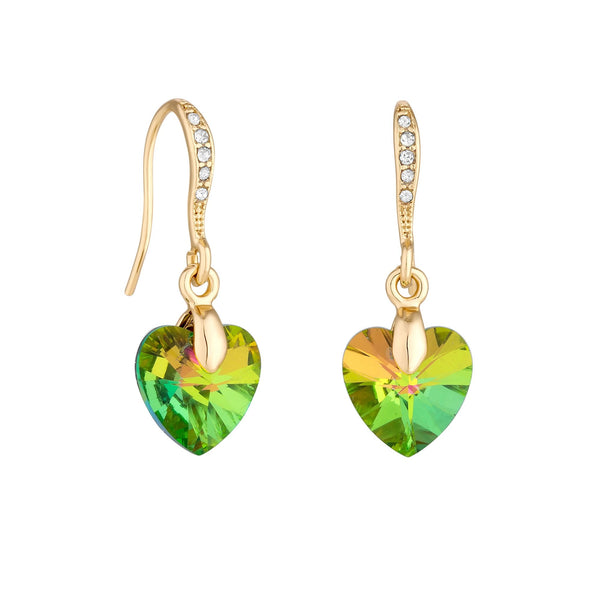 Jon Richard Gold Plated Green Heart Earrings