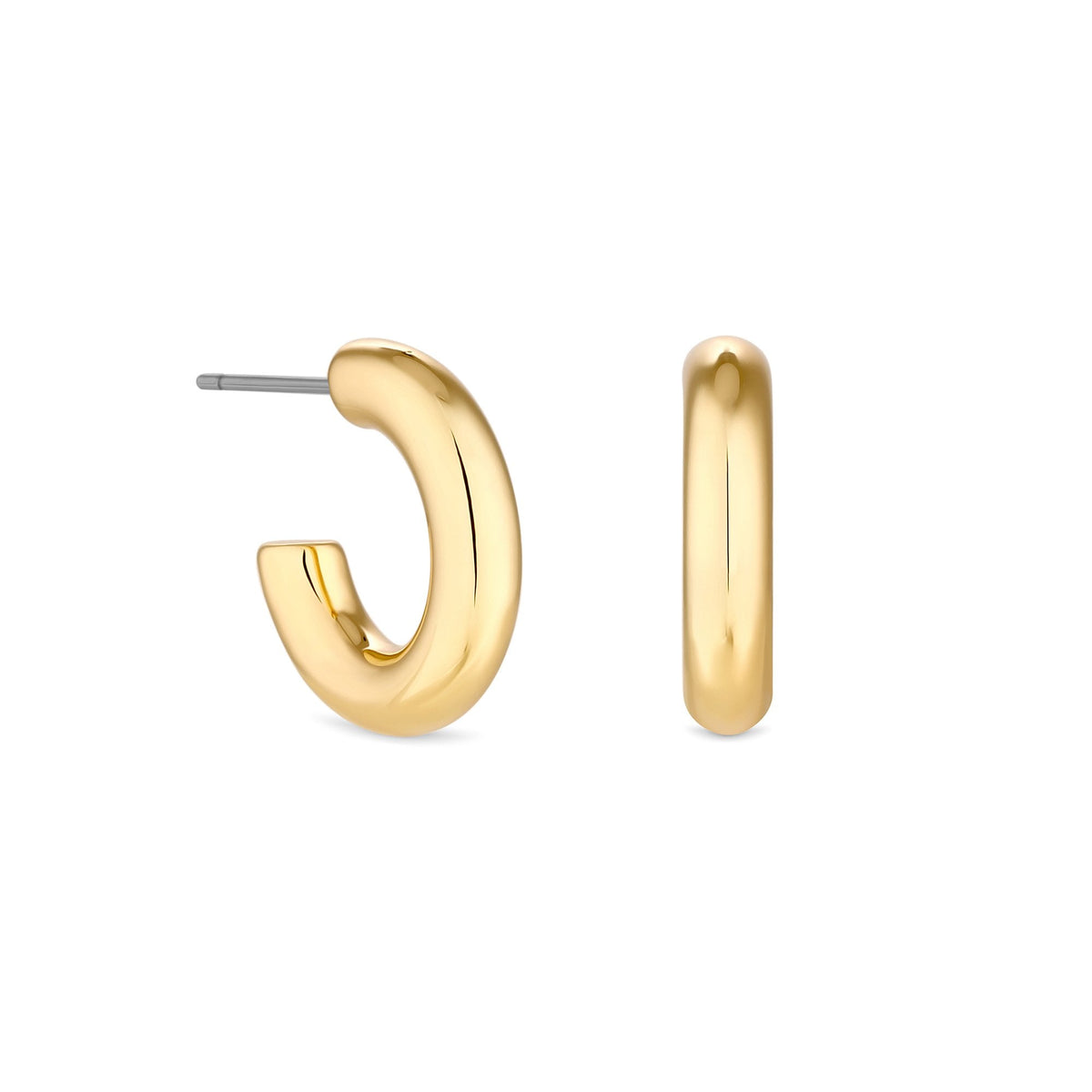 Jon Richard Gold Plated Polished Stainless Steel Hoop Earrings