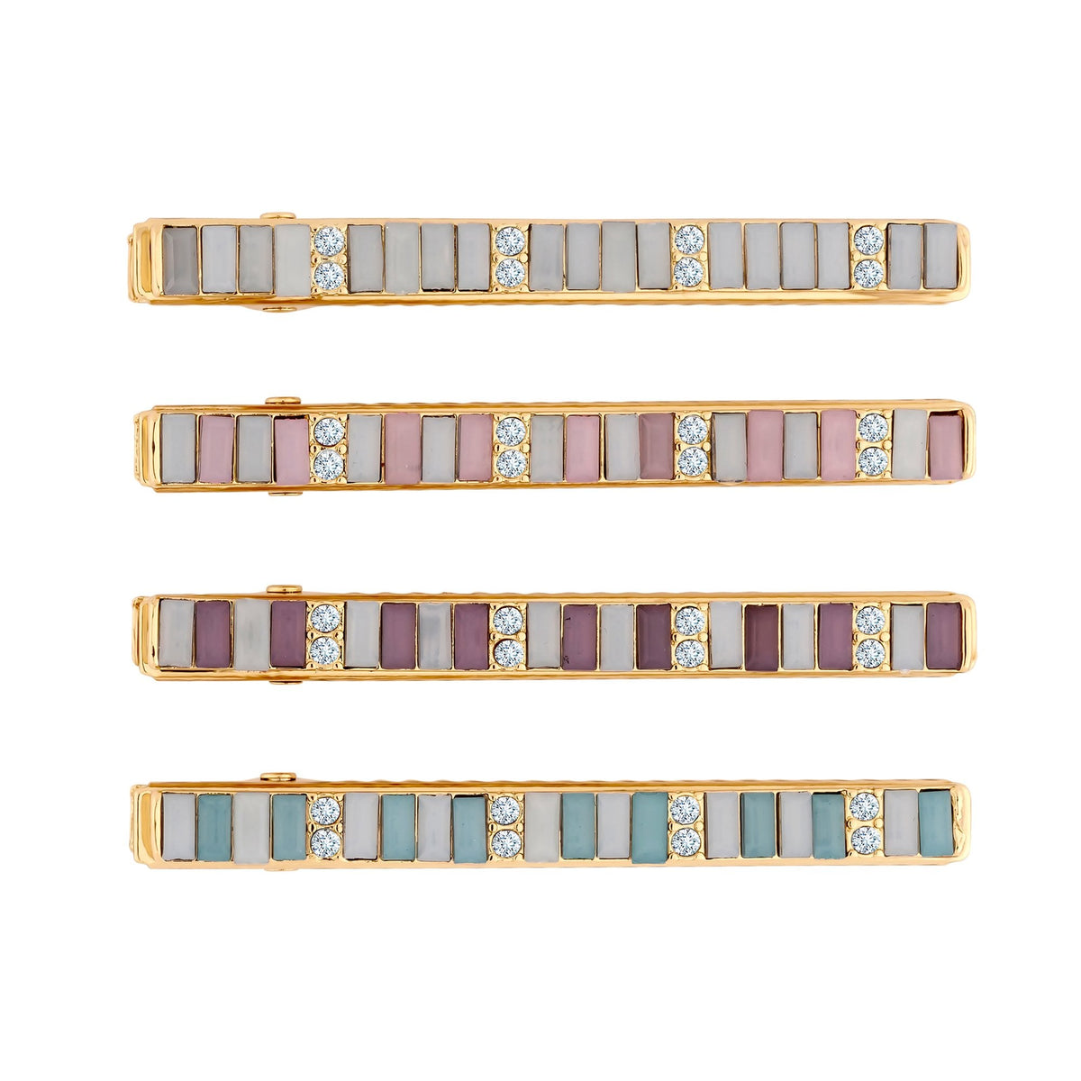 Mood Gold Multicoloured Beaded Hair Slides - Pack of 4