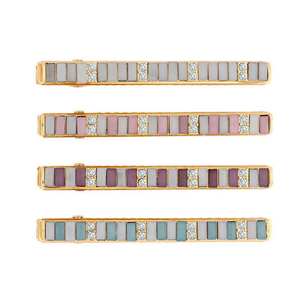 Mood Gold Multicoloured Beaded Hair Slides - Pack of 4