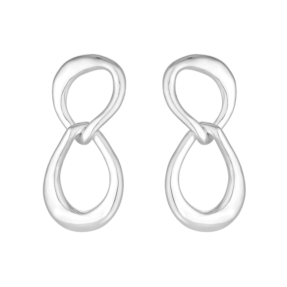 Simply Silver Sterling Silver 925 Polished Oval Link Drop Earrings