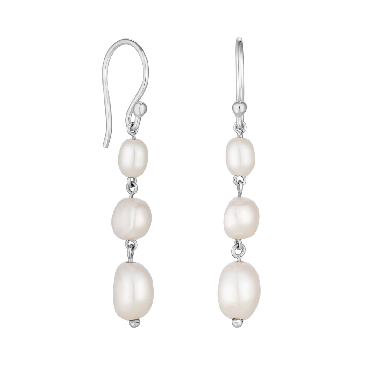 Simply Silver Sterling Silver 925 Freshwater Pearl Drop Earrings