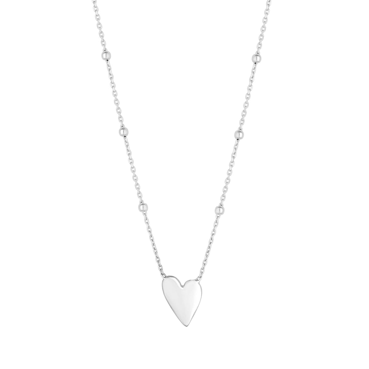 Simply Silver Recycled Sterling Silver 925 Heart Pendant Necklace