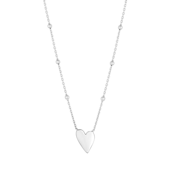 Simply Silver Recycled Sterling Silver 925 Heart Pendant Necklace