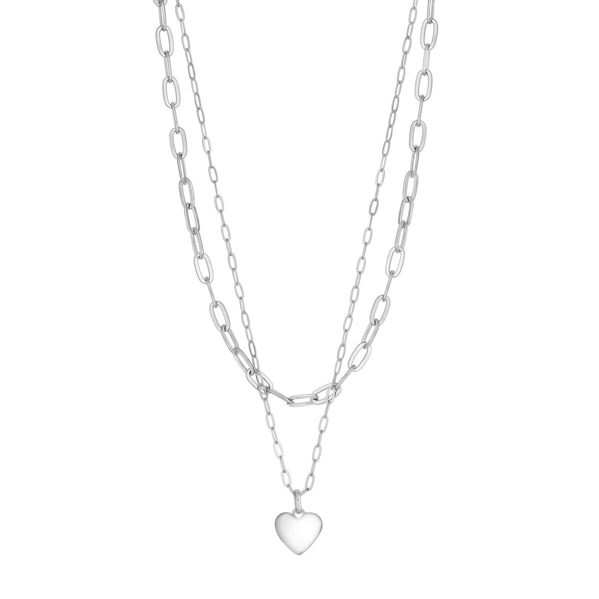 Jon Richard Silver Plated Polished Layered Heart Necklace