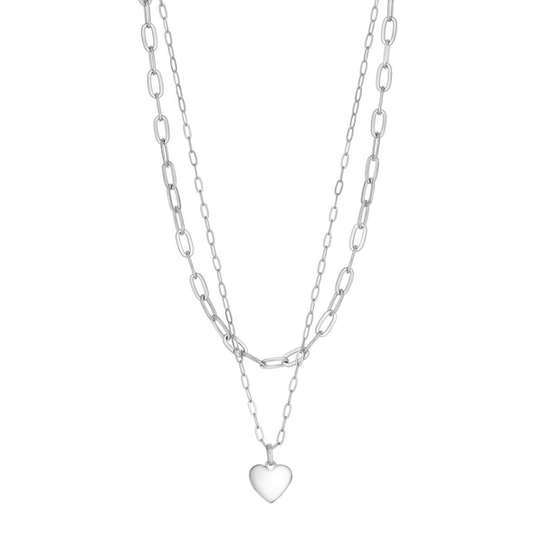Jon Richard Silver Plated Polished Layered Heart Necklace
