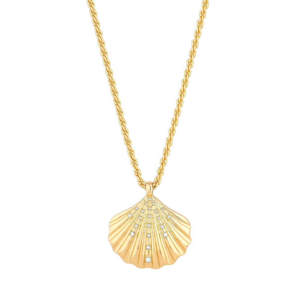 Lipsy Gold Oversized Shell Necklace - Gift Boxed