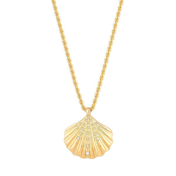 Lipsy Gold Oversized Shell Necklace - Gift Boxed