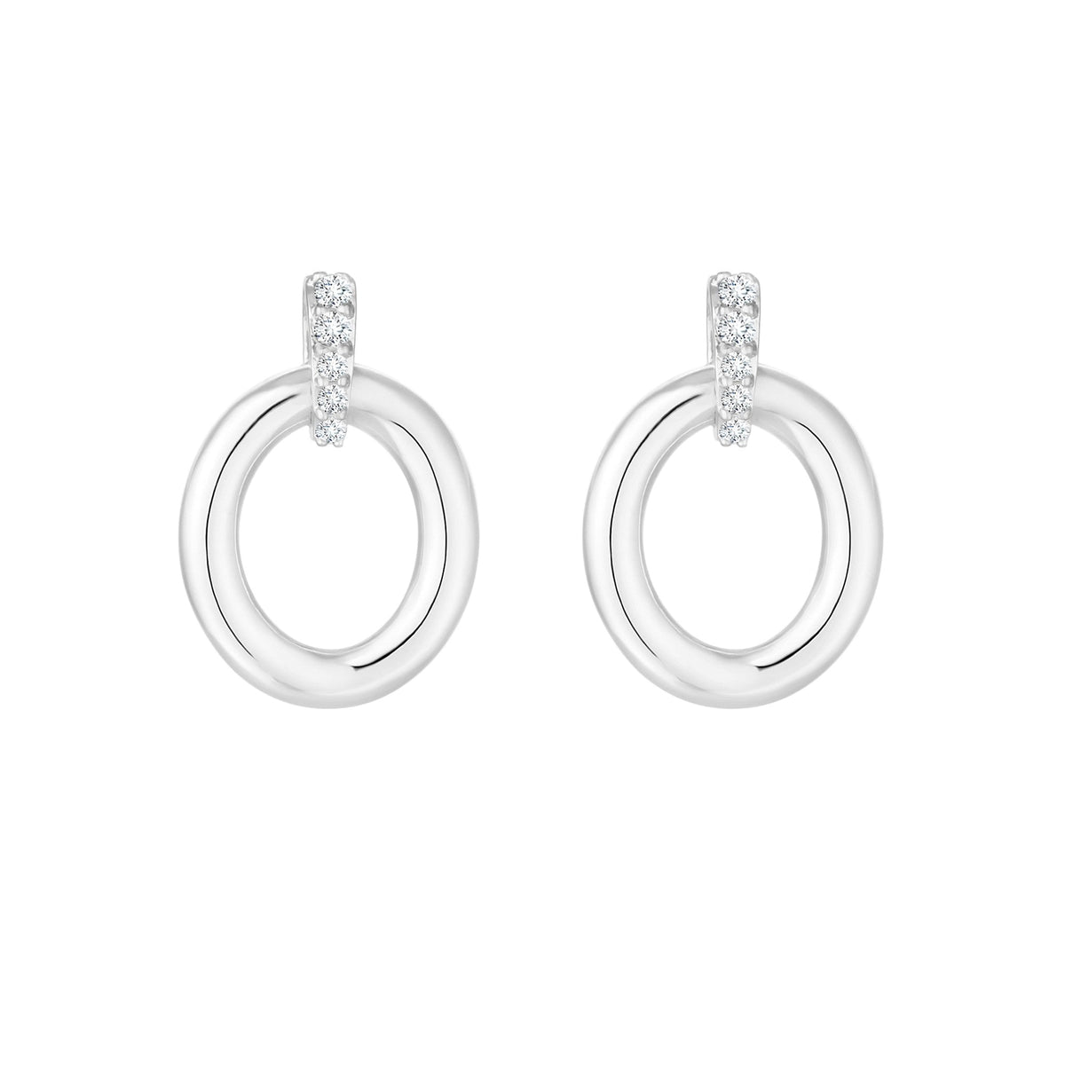 Simply Silver Sterling Silver 925 Polished Oval Link Drop Earrings