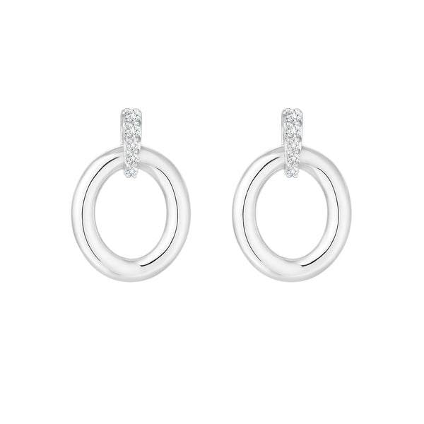 Simply Silver Sterling Silver 925 Polished Oval Link Drop Earrings
