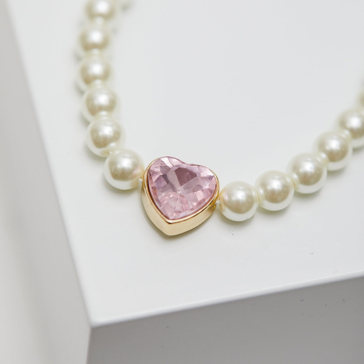 Lipsy Pearl Pink Heart Bracelet - Gift Boxed