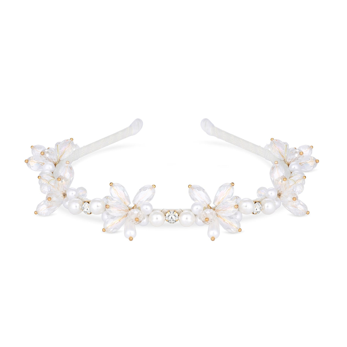 Jon Richard Gold Plated Crystal Beaded Floral Headband