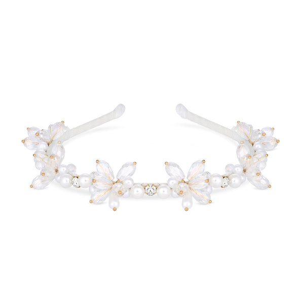 Jon Richard Gold Plated Crystal Beaded Floral Headband