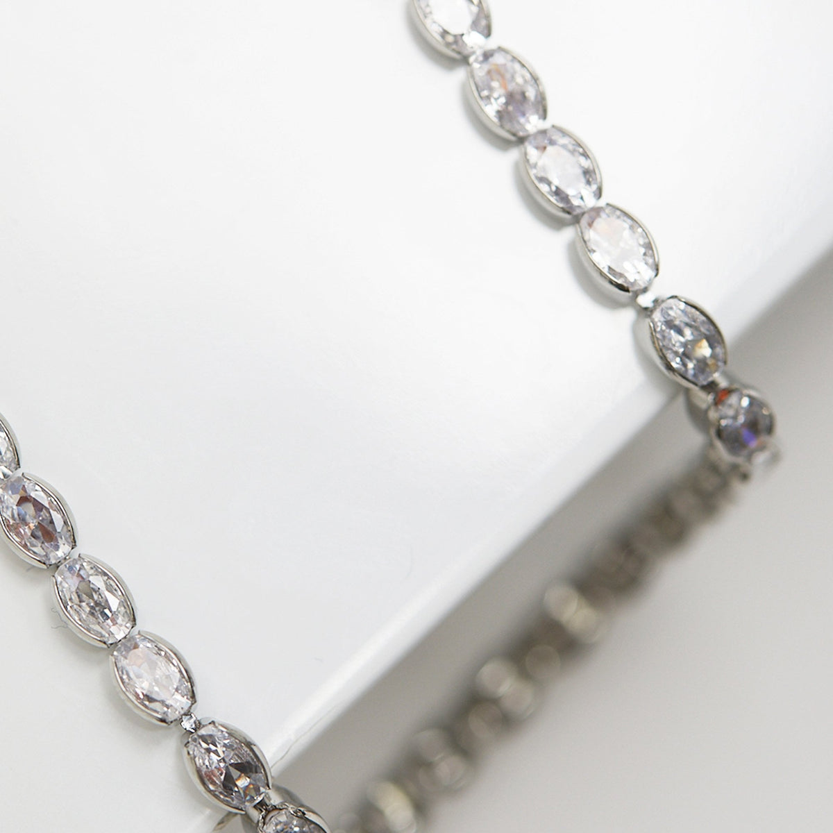 Jon Richard Rhodium Plated And Cubic Zirconia Tennis Necklace - Gift Boxed