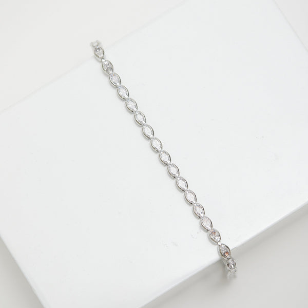 Jon Richard Rhodium Plated And Cubic Zirconia Tennis Bracelet - Gift Boxed