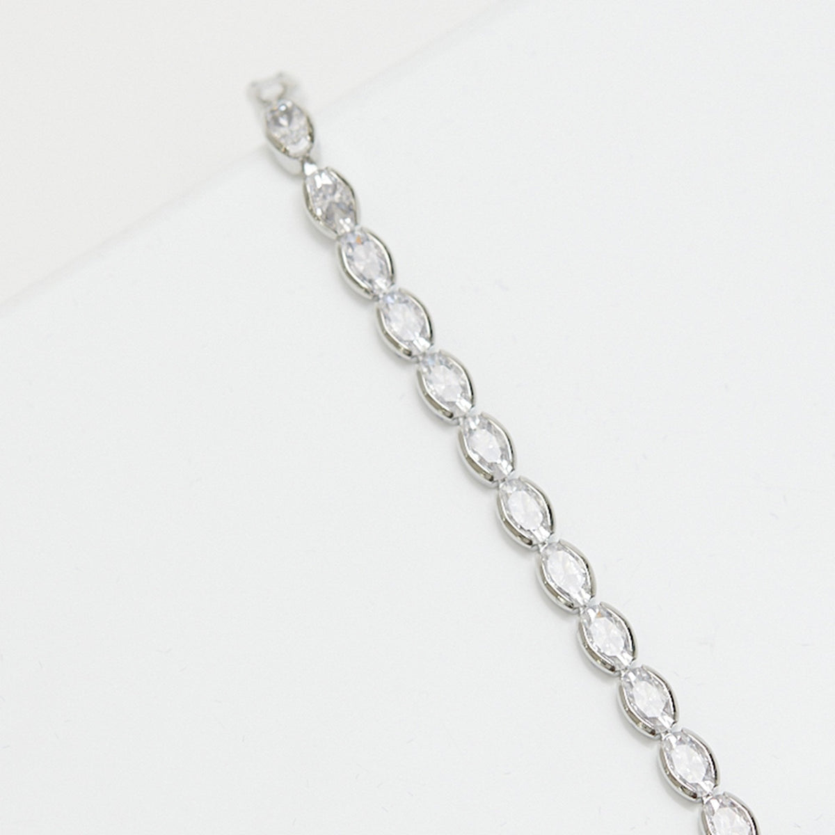Jon Richard Rhodium Plated And Cubic Zirconia Tennis Bracelet - Gift Boxed