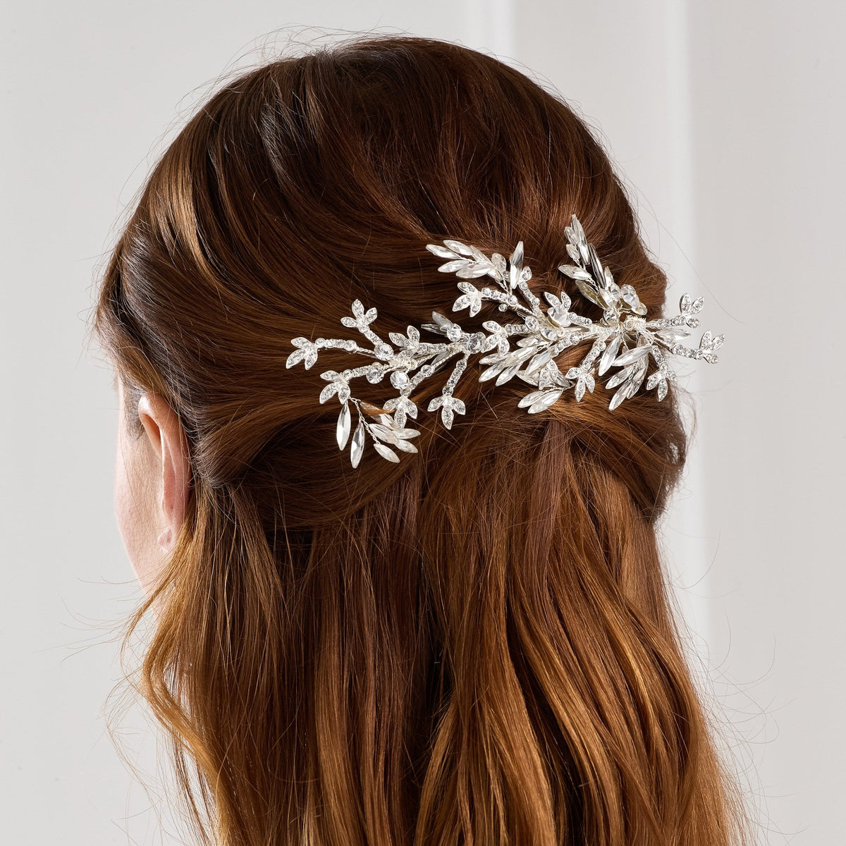 Jon Richard Silver Plated Crystal Leaf Side Tiara