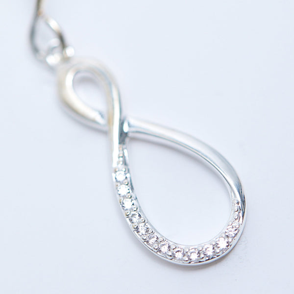 Simply Silver Sterling Silver 925 Polished And Cubic Zirconia Infinity Drop Earrings