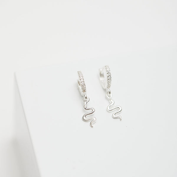 Simply Silver Sterling Silver 925 Serpent Charm Earrings
