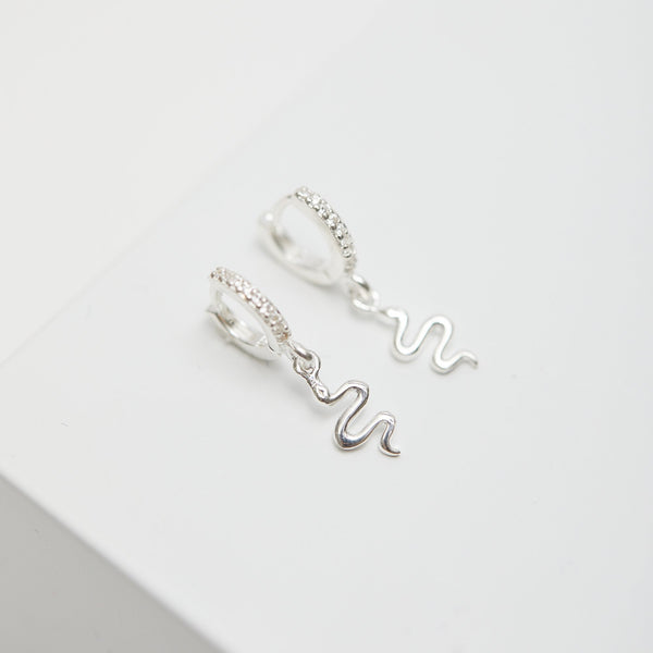 Simply Silver Sterling Silver 925 Serpent Charm Earrings