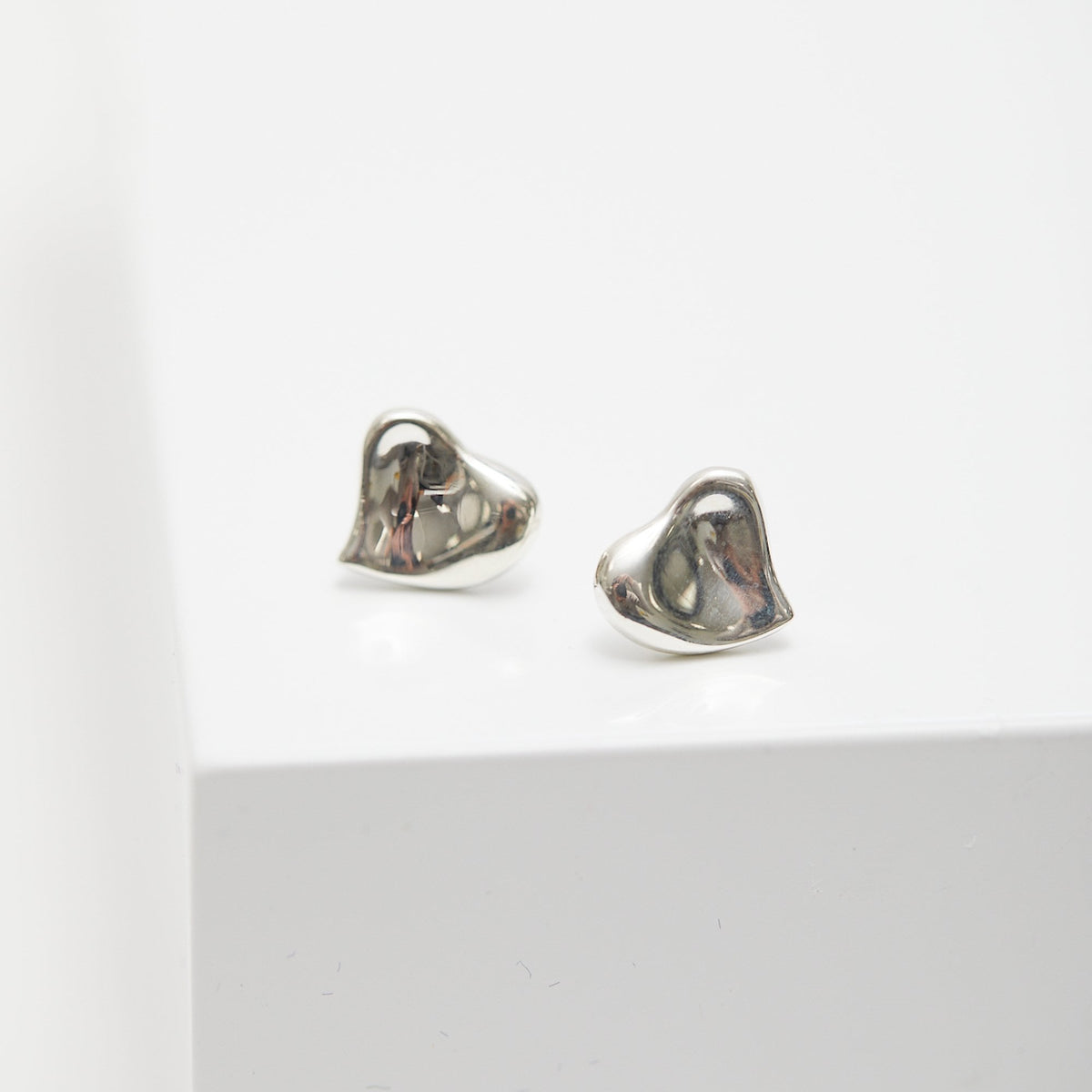 Simply Silver Sterling Silver 925 Thumbprint Heart Stud Earrings
