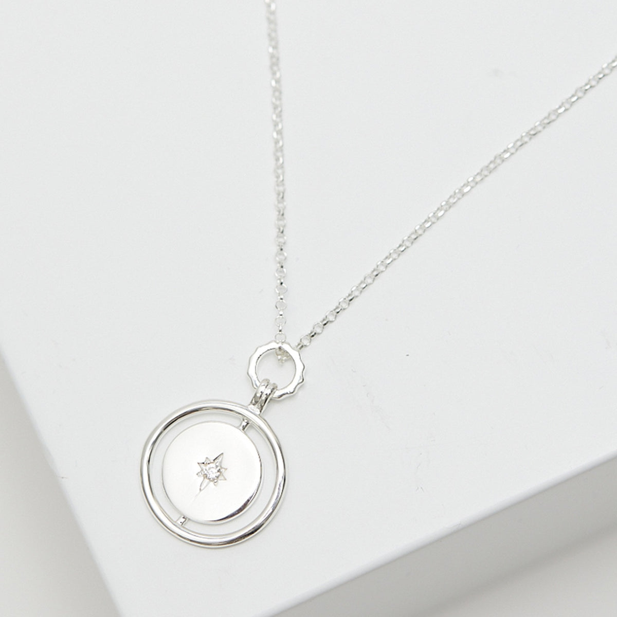 Simply Silver Sterling Silver 925 Star Coin Pendant Necklace