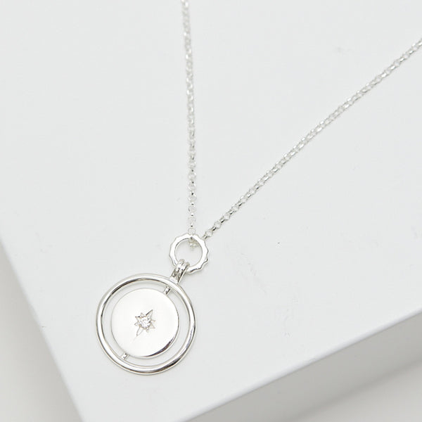 Simply Silver Sterling Silver 925 Star Coin Pendant Necklace