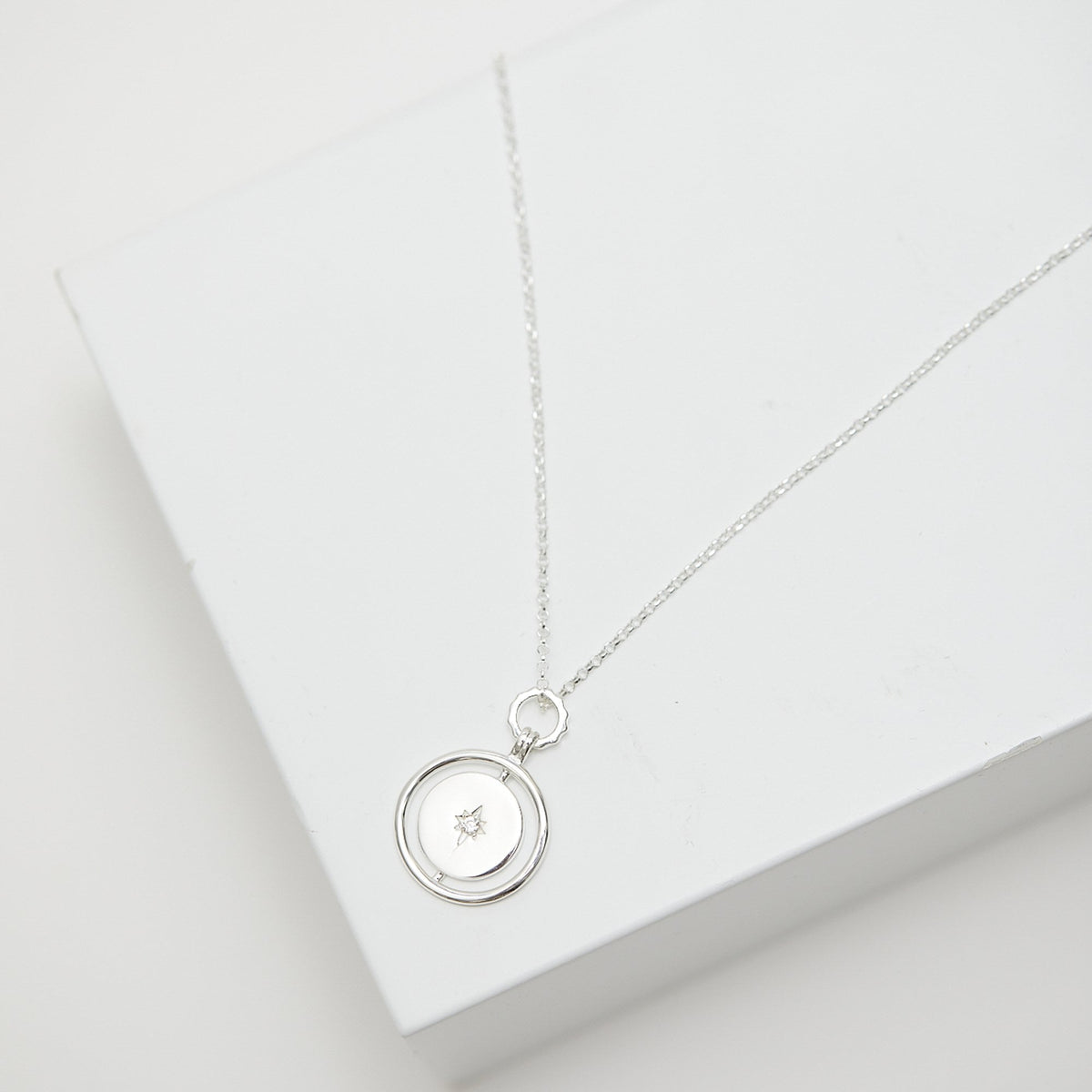 Simply Silver Sterling Silver 925 Star Coin Pendant Necklace