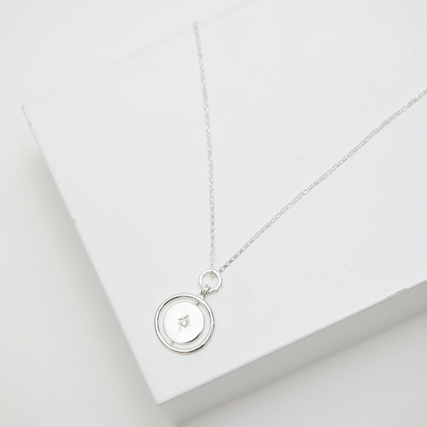 Simply Silver Sterling Silver 925 Star Coin Pendant Necklace