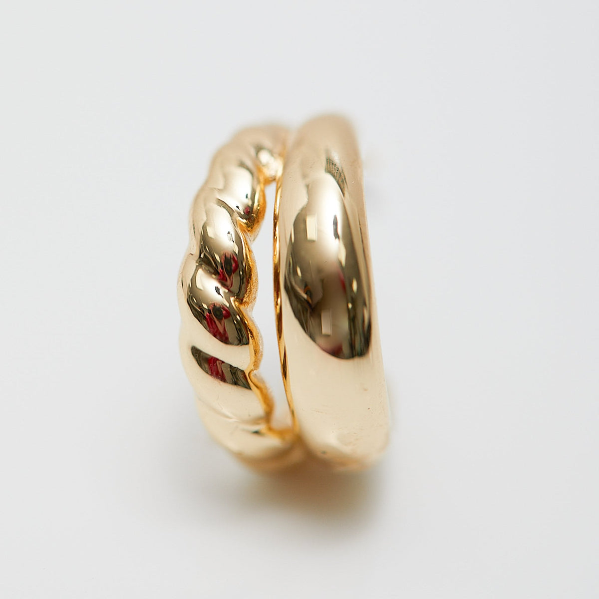 Jon Richard Gold Plated Stainless Steel Polished And Textured Hoop Earrings