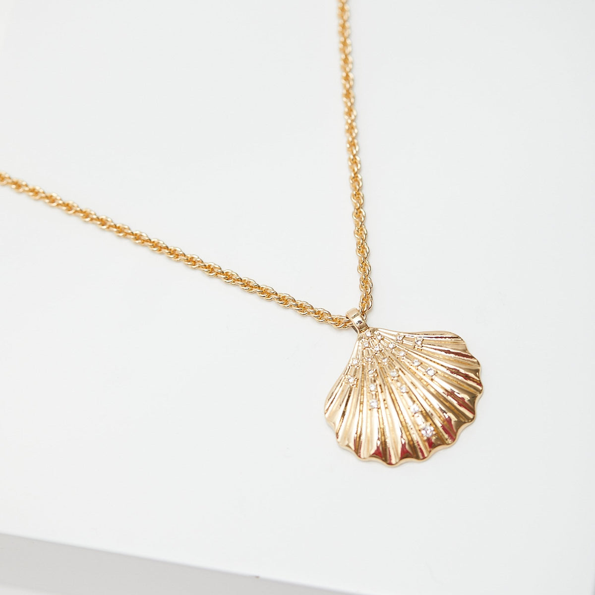 Lipsy Gold Oversized Shell Necklace - Gift Boxed
