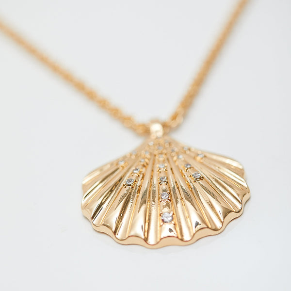 Lipsy Gold Oversized Shell Necklace - Gift Boxed