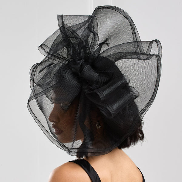 Jon Richard Black Large Hat Fascinator