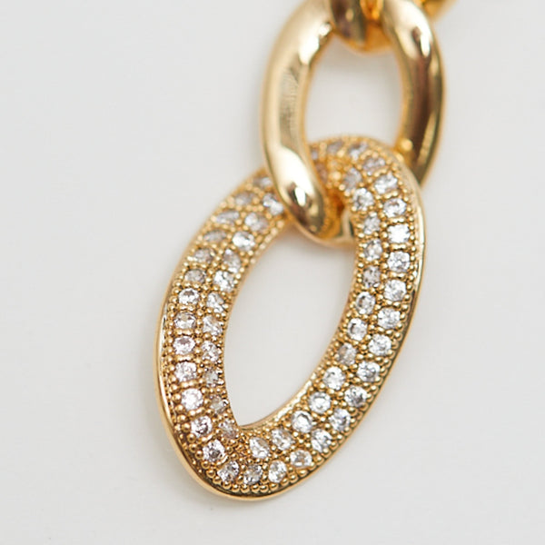Jon Richard Gold Plated Polished And Crystal Chain Drop Earrings