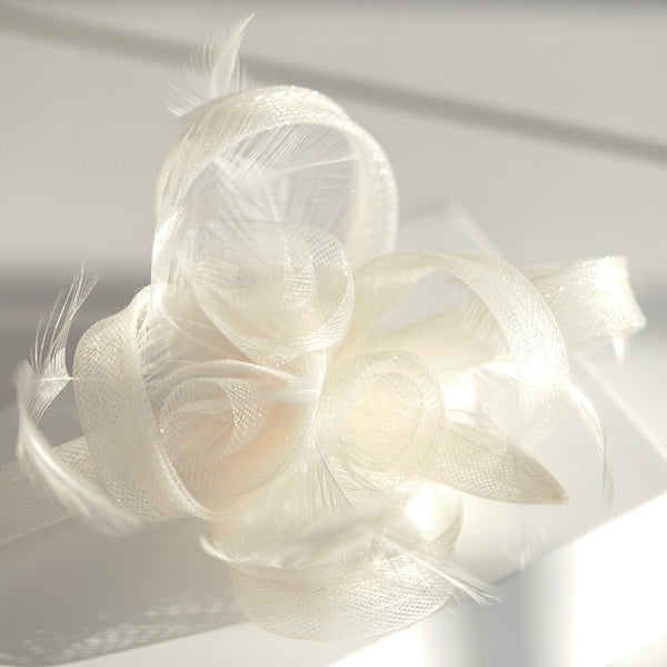 Jon Richard Ivory Small Feather Fascinator Clip