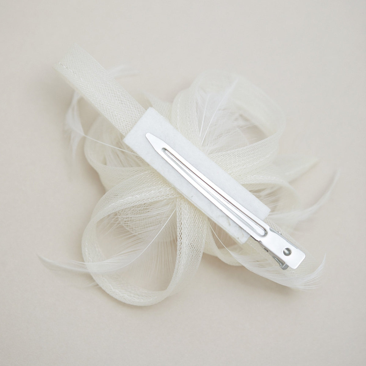 Jon Richard Ivory Small Feather Fascinator Clip
