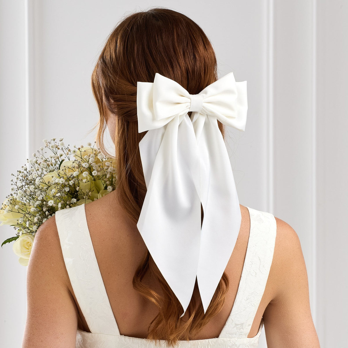 Jon Richard Ivory Satin Bow