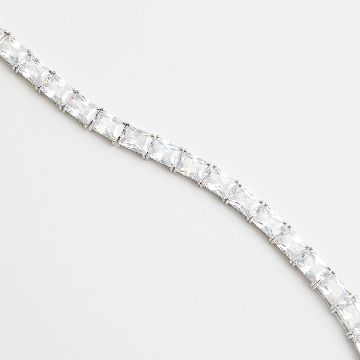 Jon Richard Rhodium Plated Cubic Zirconia Baguette Bracelet - Gift Boxed