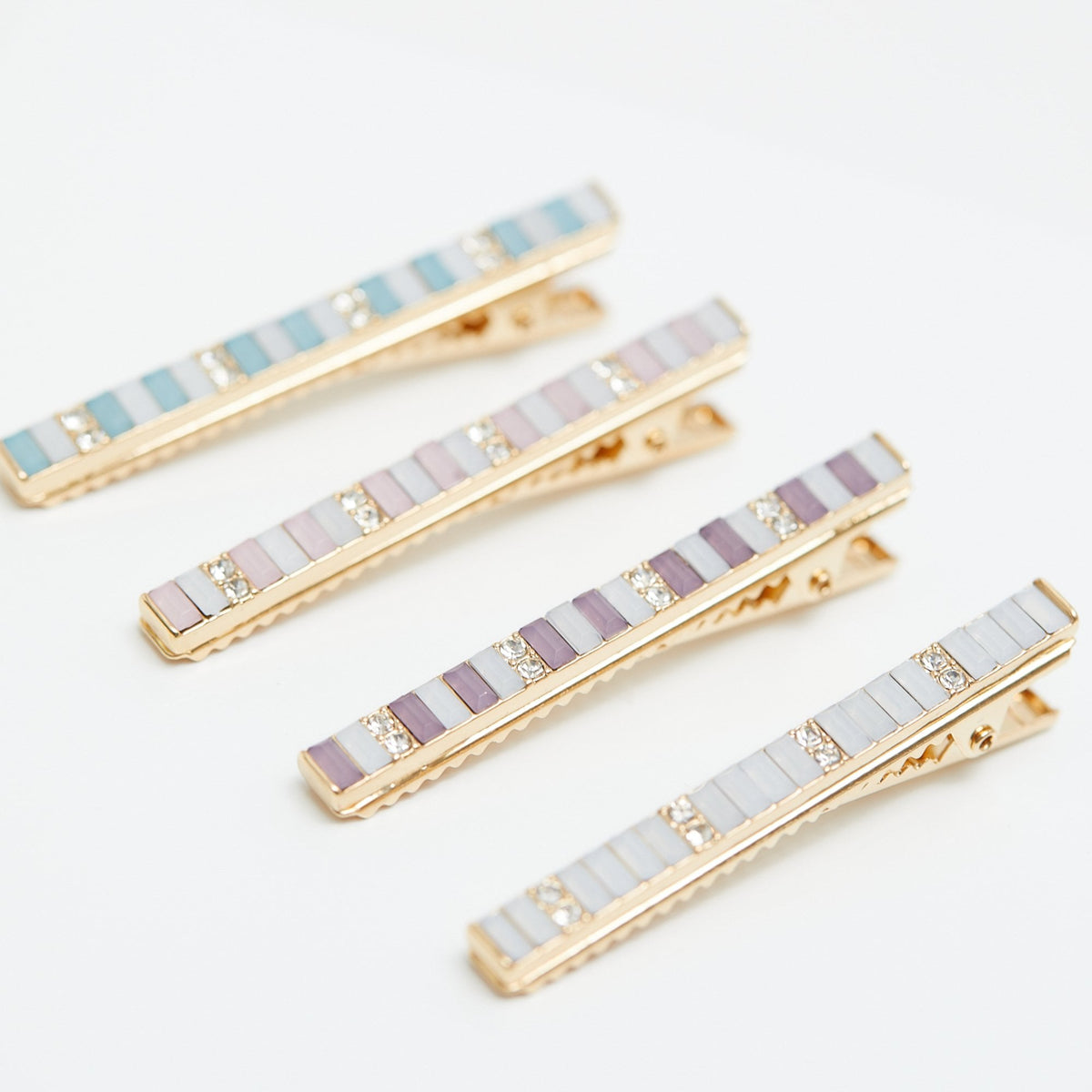 Mood Gold Multicoloured Beaded Hair Slides - Pack of 4